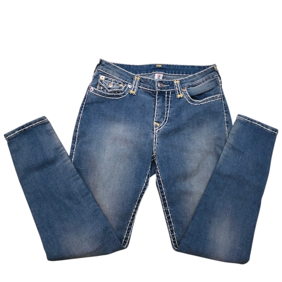 True Religion Denim - True Religion Ricky Super T Jeans 30 Flap Pocket Thick Stitch Y2K Denim